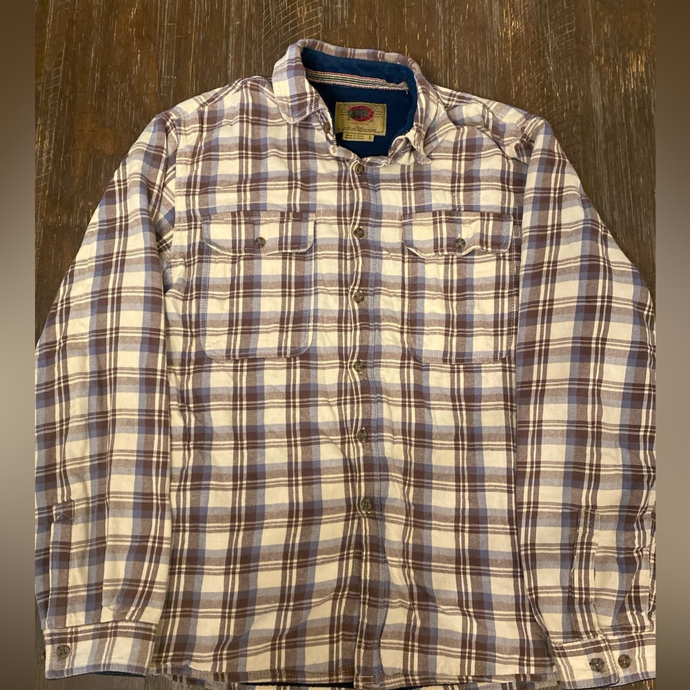 Boston Trader Luxury Vintage Lined Plaid Flannel Shirt Size L Outdoor Warm Thick